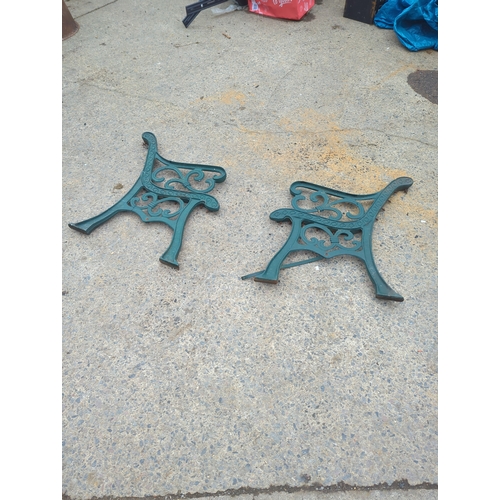 19 - Lot of 2 Cast Iron Bench Ends