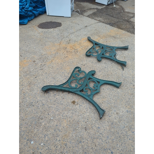 19 - Lot of 2 Cast Iron Bench Ends