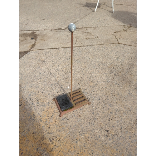 31 - Cast Iron Boot Scraper with Metal Handle