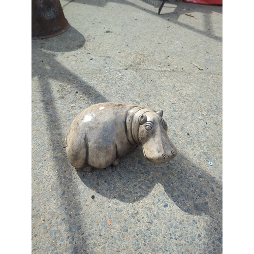 44 - Ceramic Hippo Garden Ornament