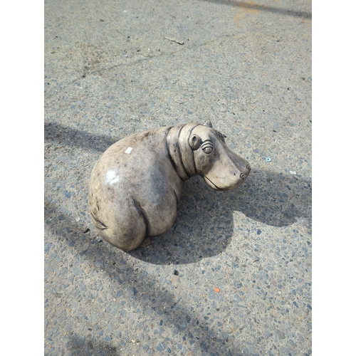 44 - Ceramic Hippo Garden Ornament