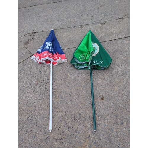 9 - Lot of 2 Beer Branded Parasols