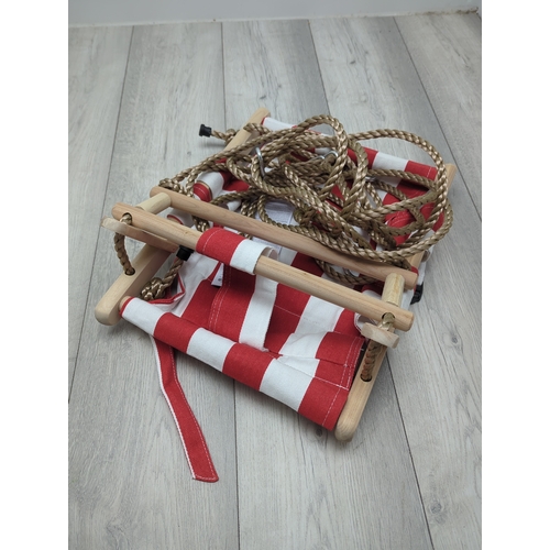2 - Red and White Striped Rope Swing