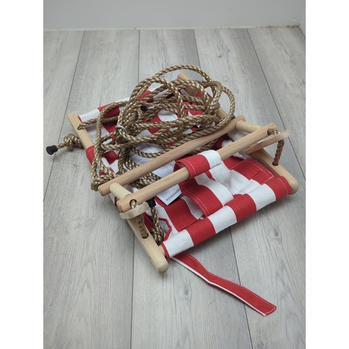 2 - Red and White Striped Rope Swing