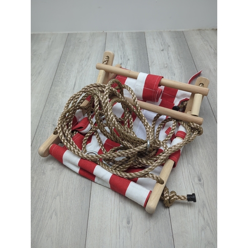 2 - Red and White Striped Rope Swing