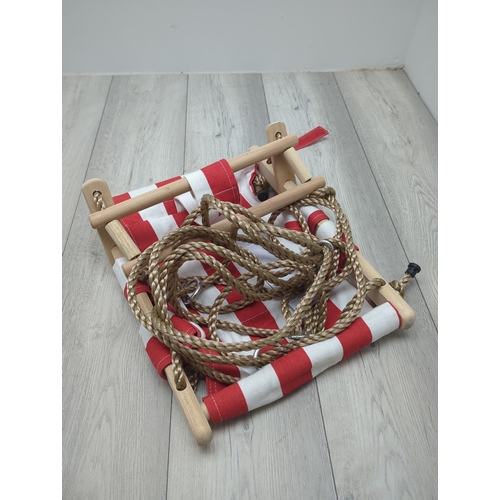 2 - Red and White Striped Rope Swing