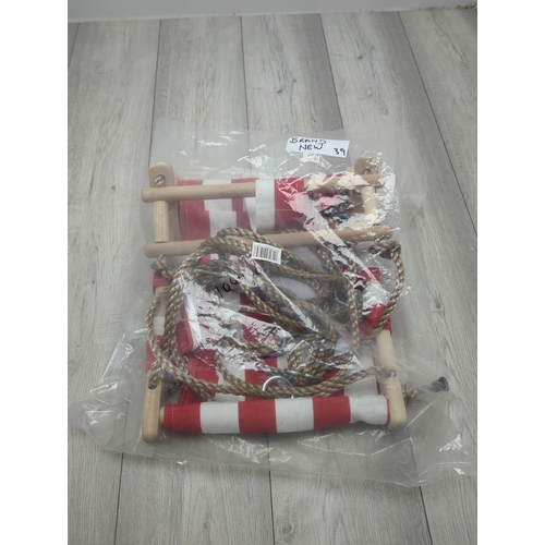 2 - Red and White Striped Rope Swing