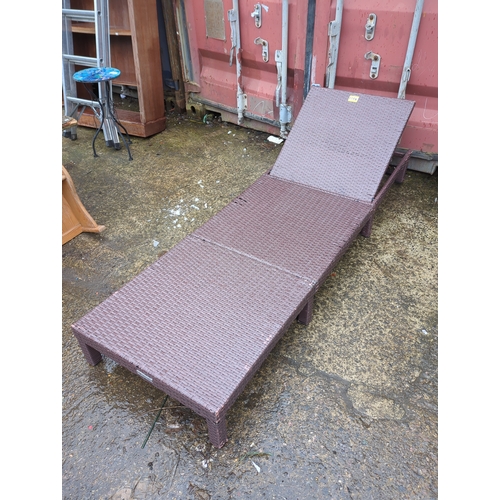 59 - Tectake Rattan Sun Lounger