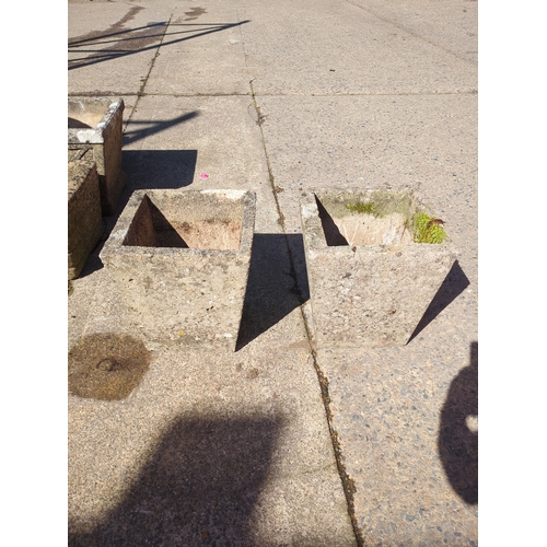 363 - Lot of 2 Concrete Planters
