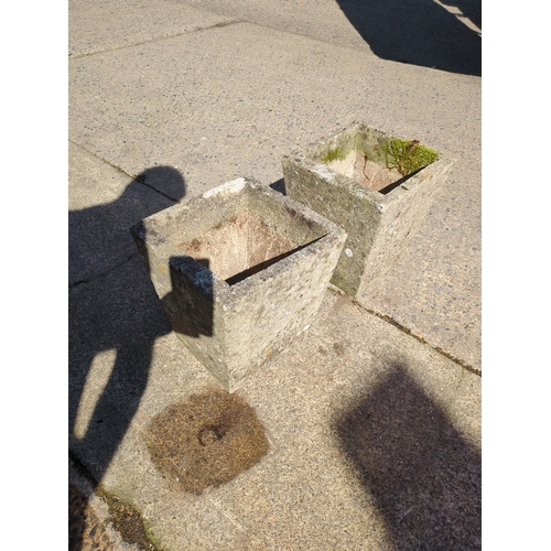363 - Lot of 2 Concrete Planters