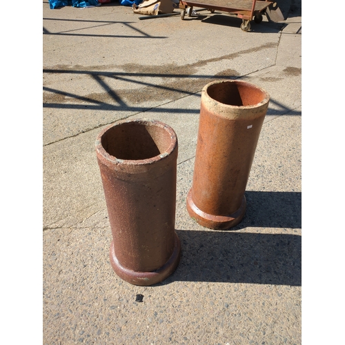 364 - Lot of 2 Clay Pipe Sections