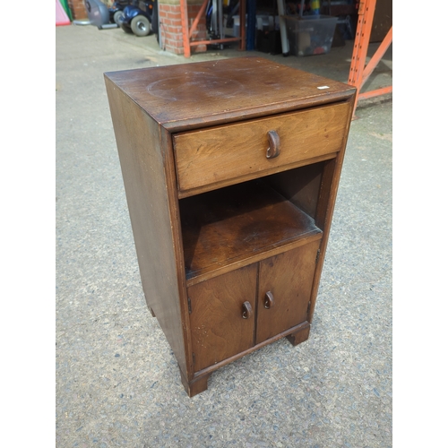 408 - Oak Small Cabinet with Drawer and Doors