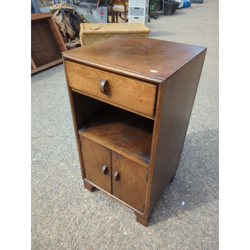 408 - Oak Small Cabinet with Drawer and Doors