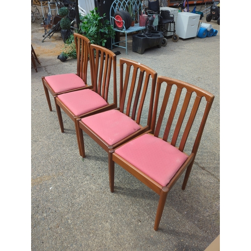 411 - Meredew Dining Chairs with Pink Upholstery - Set of 4
