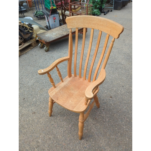 414 - Oak Spindle Back Armchair