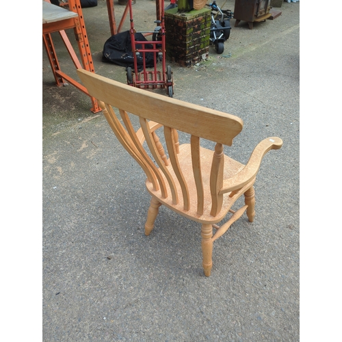 414 - Oak Spindle Back Armchair