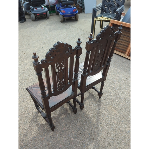 418 - Pair of Carved Oak Chairs