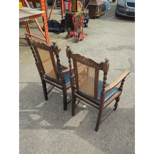 422 - Lot of 2 Carved Oak Chairs