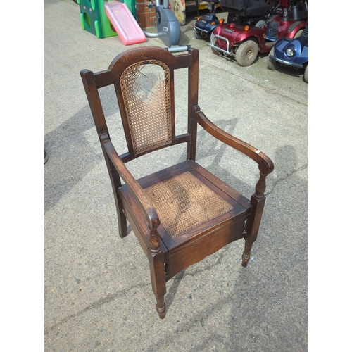 424 - Oak Cane Back Chair