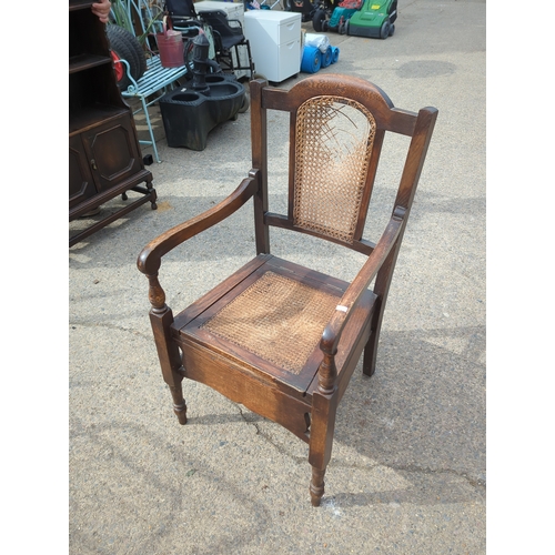 424 - Oak Cane Back Chair