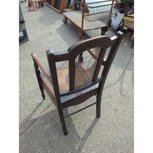 424 - Oak Cane Back Chair