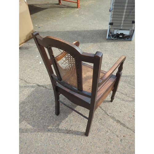 424 - Oak Cane Back Chair