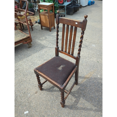 426 - Oak Chair with Twisted Spindle Back