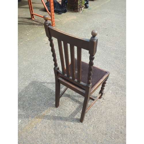 426 - Oak Chair with Twisted Spindle Back