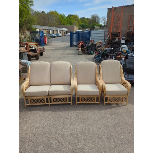 433 - Set of Rattan Armchairs and Sofas