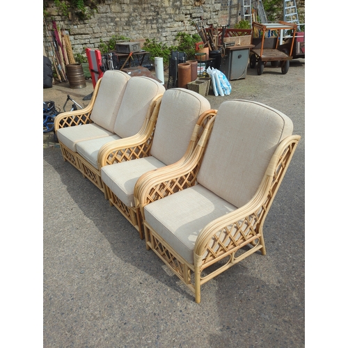 433 - Set of Rattan Armchairs and Sofas
