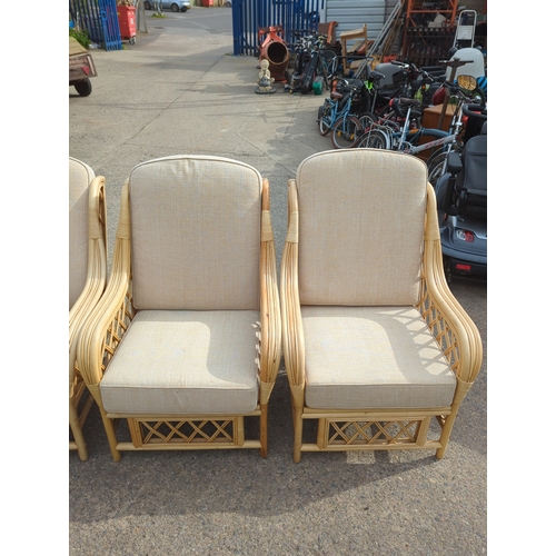 433 - Set of Rattan Armchairs and Sofas