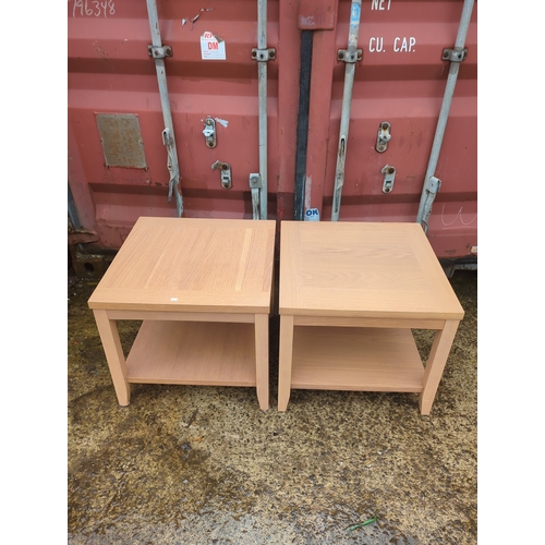 476 - Pair of Light Wood Side Tables