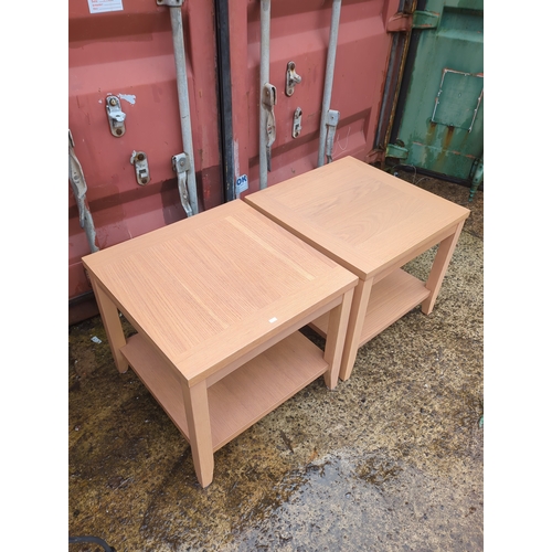 476 - Pair of Light Wood Side Tables
