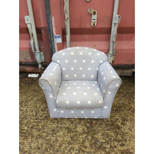 484 - Star Pattern Upholstered Child's Armchair