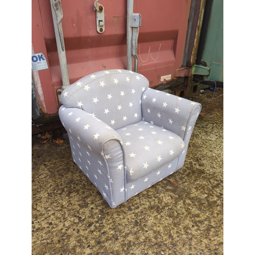 484 - Star Pattern Upholstered Child's Armchair