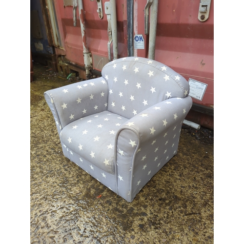 484 - Star Pattern Upholstered Child's Armchair
