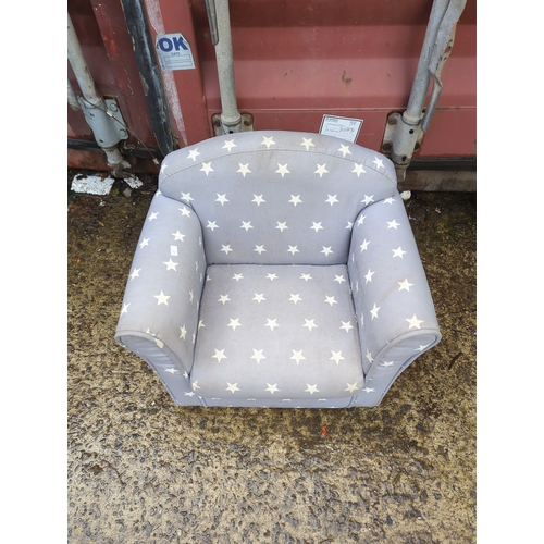 484 - Star Pattern Upholstered Child's Armchair