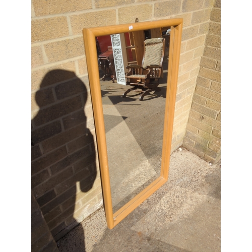 502 - Large Oak Framed Mirror