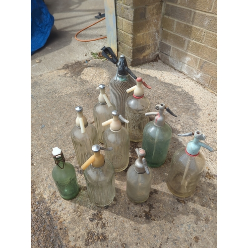 Lot of 10 Glass Soda Syphons