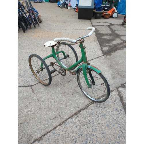 223 - Vintage Green Children's Tricycle