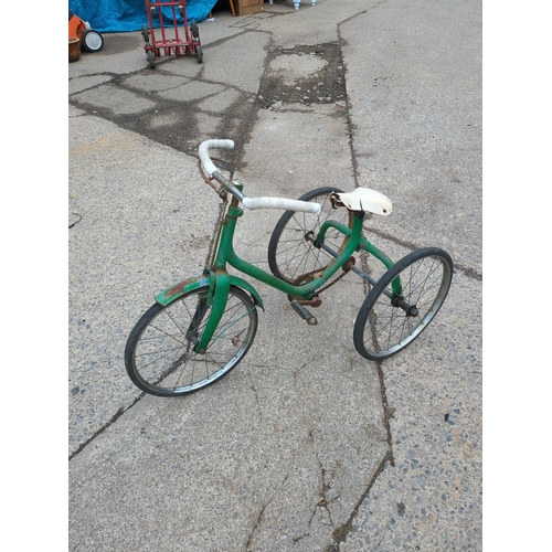 223 - Vintage Green Children's Tricycle