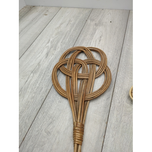 219 - Lot of 2 Rattan Rug Beaters