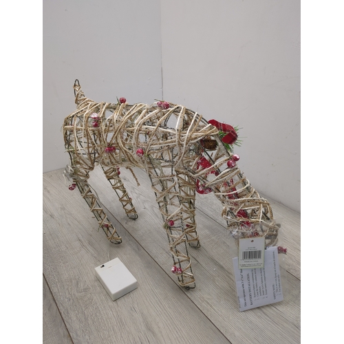203 - Lot of 2 Decorative Rattan Reindeer