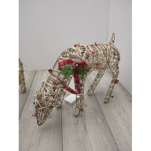 203 - Lot of 2 Decorative Rattan Reindeer