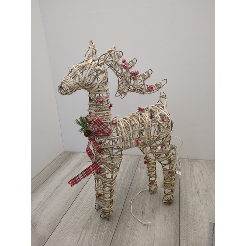 203 - Lot of 2 Decorative Rattan Reindeer