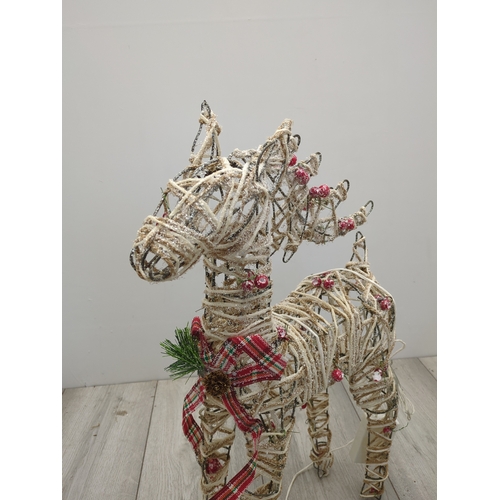 203 - Lot of 2 Decorative Rattan Reindeer