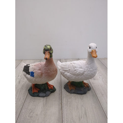 208 - Lot of 2 Duck Garden Ornaments