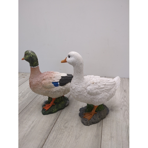 208 - Lot of 2 Duck Garden Ornaments