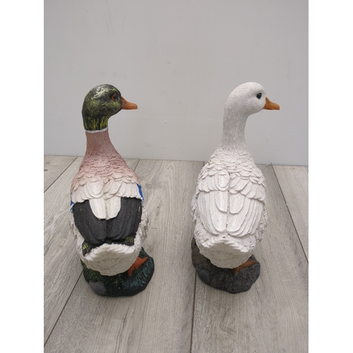 208 - Lot of 2 Duck Garden Ornaments