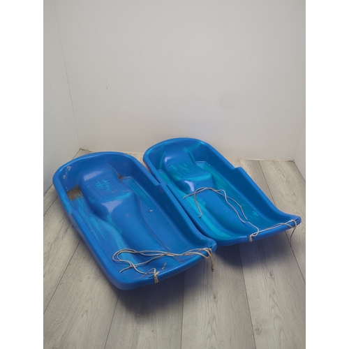 149 - Bundle of Blue Plastic Sledges